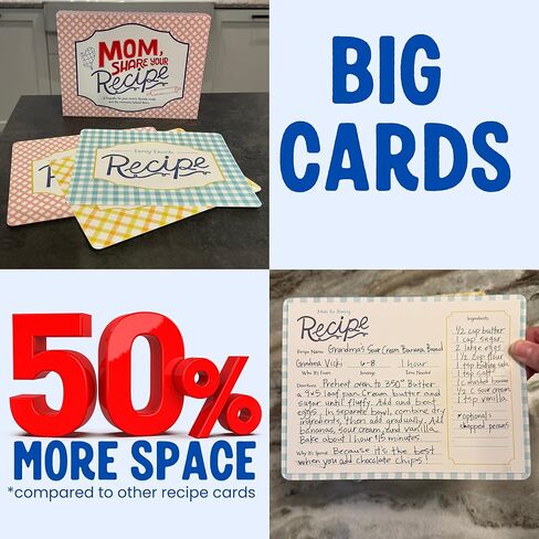 Mom, Share Your Recipe - A Family Keepsake Recipe Journal with Story Cards (6x8 Inches) - Large Blank Recipe Book with Custom Art in Magnetic Box | Meaningful Gift for Moms & Grandmas in Saudi Arabia