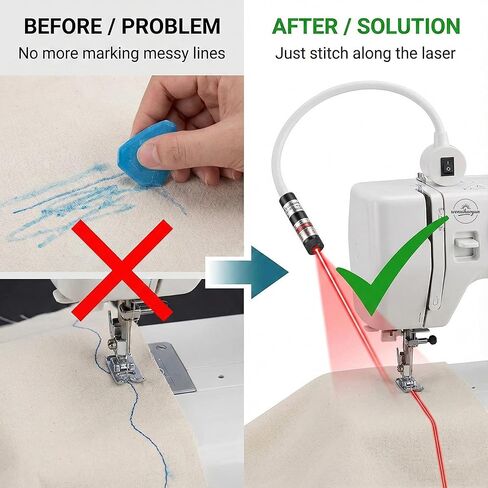 Magnetic Positioning Quilting Light for Sewing Machine Magnetic Positioning Quilting Light 360° Red Adjustable Dot/Straight Line/Crosshair Precision Stitching (Red Crosshair Plug Model) in Saudi Arabia