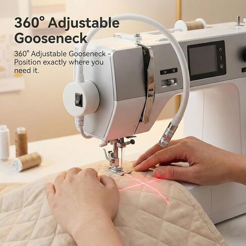 Magnetic Positioning Quilting Light for Sewing Machine Magnetic Positioning Quilting Light 360° Red Adjustable Dot/Straight Line/Crosshair Precision Stitching (Red Crosshair Plug Model) in Saudi Arabia