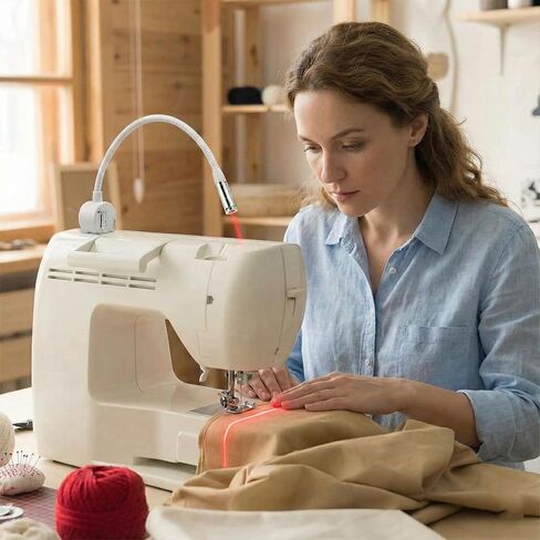 Magnetic Positioning Quilting Light for Sewing Machine Magnetic Positioning Quilting Light 360° Red Adjustable Dot/Straight Line/Crosshair Precision Stitching (Red Crosshair Plug Model) in Saudi Arabia