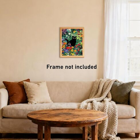 RLTXBUK Cat Cross Stitch Kits, Black Cat Book Stamped Counted Cross Stitch Kits for Beginners Adults, Book Lovers Reader Gifts for Women, Pet Lover Gifts, 11.8x15.8 Inch in Kuwait