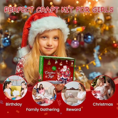 HOYON GP 24 PCS Poke Art Kit for Girls-Magical Princesses & Christmas Themed, Art and Craft Kit for Girl,Great Gifts for Girls Creative DIY Activity Christmas Gifts Toys for Kids in Saudi Arabia