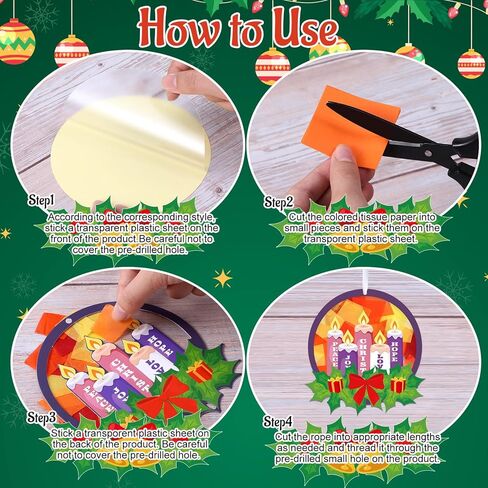 Tinlade 32 Set Winter Snowflake Craft Kit DIY Snowflakes Suncatchers Window Stained Glass Tissue Paper Glitter Blue Hanging Ornaments Decorations Make Your Own Xmas Winter School Activities in Saudi Arabia