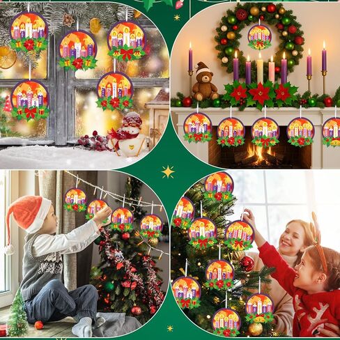 Tinlade 32 Set Winter Snowflake Craft Kit DIY Snowflakes Suncatchers Window Stained Glass Tissue Paper Glitter Blue Hanging Ornaments Decorations Make Your Own Xmas Winter School Activities in Saudi Arabia