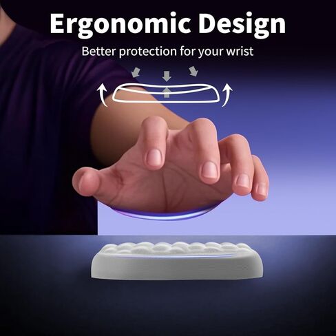 Wrist Rest for Keyboard and Mouse, Upgrade Enlarge Mouse Pad Wrist Rest, Ergonomic Memory Foam, Non-Slip Base for Computer Gaming & Office Work, 2 Piece Set, Grey (14.17x3.15+5.9x3.15 inch) in Saudi Arabia