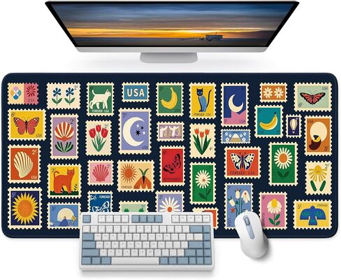 لوحة ماوس كبيرة لسطح المكتب، وسادة حماية لطيفة لبساط المكتب للعمل والألعاب، غطاء كمبيوتر محمول جميل مضاد للانزلاق للوازم المنزل والمدرسة المكتبية، زهور برية، 31.5 بوصة × 11.8 بوصة in Kuwait