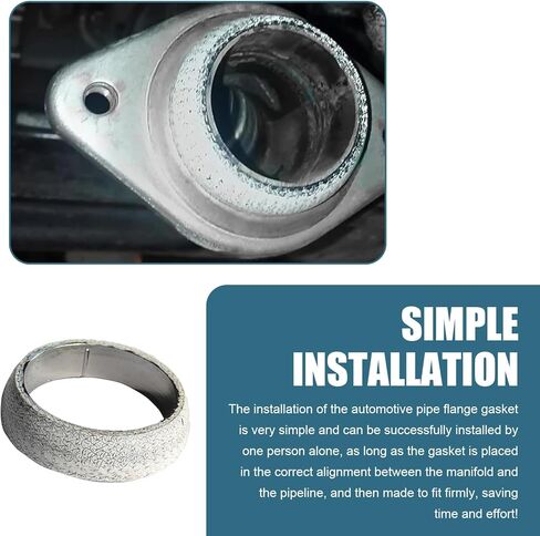 2 PCS Car Exhaust Manifold Gaskets, 60MM/2.36" Flange Exhaust Muffler Gasket, Graphite Construction Exhaust Donut Gaskets, Leak-Proof Donut Gasket Replacement Part, for Most Cars (60mm) in Saudi Arabia