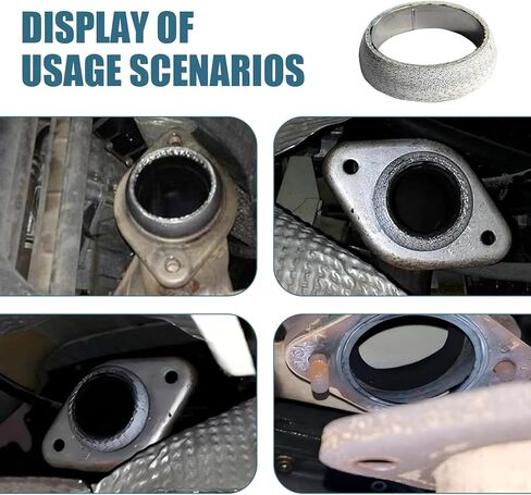2 PCS Car Exhaust Manifold Gaskets, 60MM/2.36" Flange Exhaust Muffler Gasket, Graphite Construction Exhaust Donut Gaskets, Leak-Proof Donut Gasket Replacement Part, for Most Cars (60mm) in Saudi Arabia