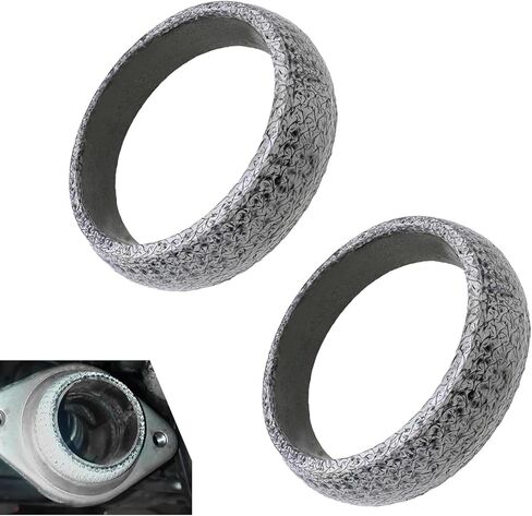 2 PCS Car Exhaust Manifold Gaskets, 60MM/2.36" Flange Exhaust Muffler Gasket, Graphite Construction Exhaust Donut Gaskets, Leak-Proof Donut Gasket Replacement Part, for Most Cars (60mm) in Saudi Arabia