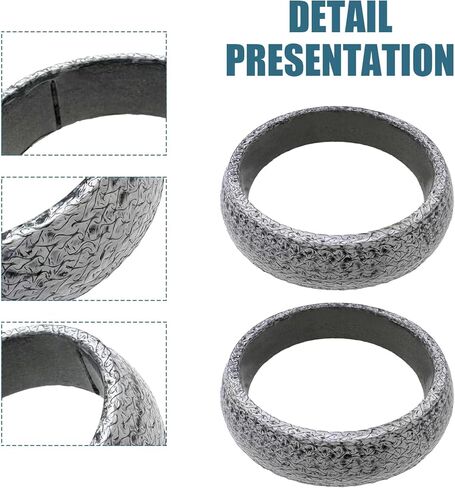 2 PCS Car Exhaust Manifold Gaskets, 60MM/2.36" Flange Exhaust Muffler Gasket, Graphite Construction Exhaust Donut Gaskets, Leak-Proof Donut Gasket Replacement Part, for Most Cars (60mm) in Saudi Arabia