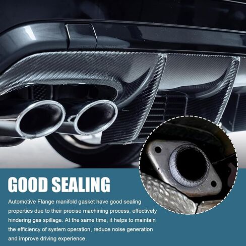2 PCS Car Exhaust Manifold Gaskets, 60MM/2.36" Flange Exhaust Muffler Gasket, Graphite Construction Exhaust Donut Gaskets, Leak-Proof Donut Gasket Replacement Part, for Most Cars (60mm) in Saudi Arabia
