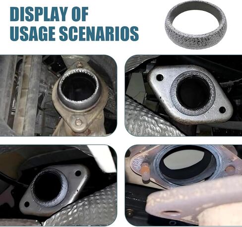 2 PCS Car Exhaust Manifold Gaskets, 60MM/2.36" Flange Exhaust Muffler Gasket, Graphite Construction Exhaust Donut Gaskets, Leak-Proof Donut Gasket Replacement Part, for Most Cars (60mm) in Saudi Arabia