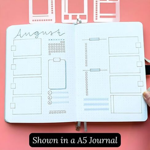 9 Pcs Handmade Flexible Record Template, Versatile Planner Stencils Set for Dot Grid Journals, Reusable Drawing and Checklist Templates, Plastic Stencil Drafting Tools with Coils Discs and Rings in Saudi Arabia