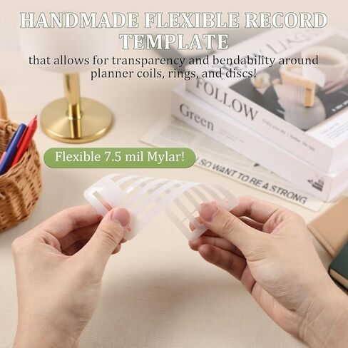 9 Pcs Handmade Flexible Record Template, Versatile Planner Stencils Set for Dot Grid Journals, Reusable Drawing and Checklist Templates, Plastic Stencil Drafting Tools with Coils Discs and Rings in Saudi Arabia
