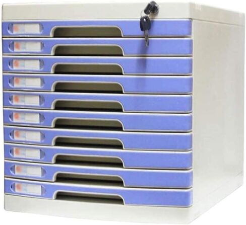 File Cabinets Multifunctional Office Supplies Flat, Drawer Type Organizer, Large Storage Cabinet, Blank Label Locked(10-Layers) in Saudi Arabia