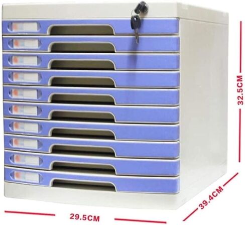 File Cabinets Multifunctional Office Supplies Flat, Drawer Type Organizer, Large Storage Cabinet, Blank Label Locked(10-Layers) in Saudi Arabia