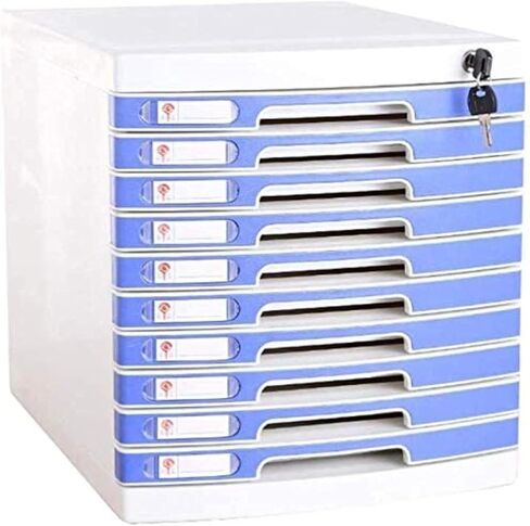 Multi-Layer Plastic File Cabinet for A4 Paper - Lockable Desktop Storage Solution for Home and Office(B) in Saudi Arabia