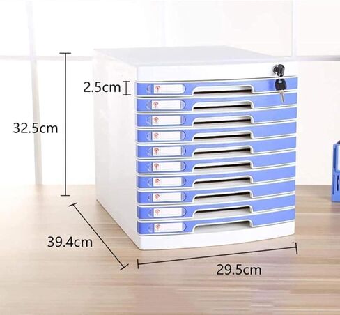Multi-Layer Plastic File Cabinet for A4 Paper - Lockable Desktop Storage Solution for Home and Office(B) in Saudi Arabia
