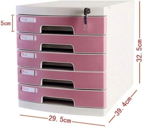 File Cabinets Flat, Office Supplies A4 Data Cabinet with Lock / 5-Layer Drawer Cabinet with Blank Label(Medium 5-Layers) in Saudi Arabia