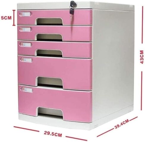File Cabinets Flat, Office Supplies A4 Data Cabinet with Lock / 5-Layer Drawer Cabinet with Blank Label(Medium 5-Layers) in Saudi Arabia
