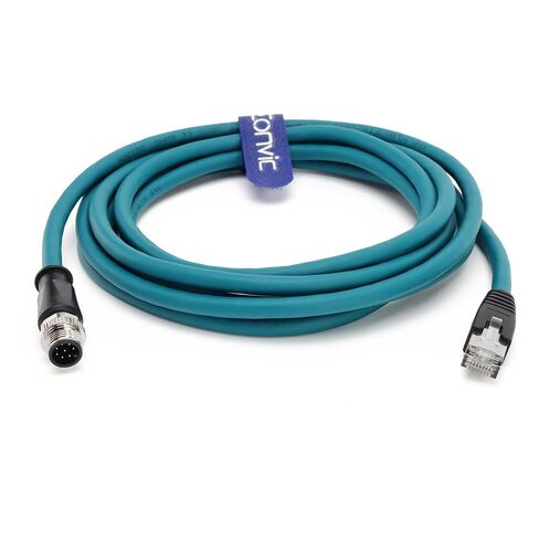 M12 8 Pin A-Coded Male to RJ45 Industrial Sensor Cable Shielded High Flex Cable for Industrial Sensor, PLC, Automation Equipment (8M, Blue) in Kuwait