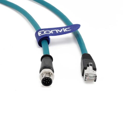 M12 8 Pin A-Coded Male to RJ45 Industrial Sensor Cable Shielded High Flex Cable for Industrial Sensor, PLC, Automation Equipment (8M, Blue) in Kuwait