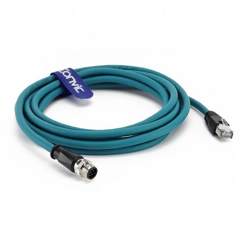M12 8 Pin A-Coded Male to RJ45 Industrial Sensor Cable Shielded High Flex Cable for Industrial Sensor, PLC, Automation Equipment (8M, Blue) in Kuwait