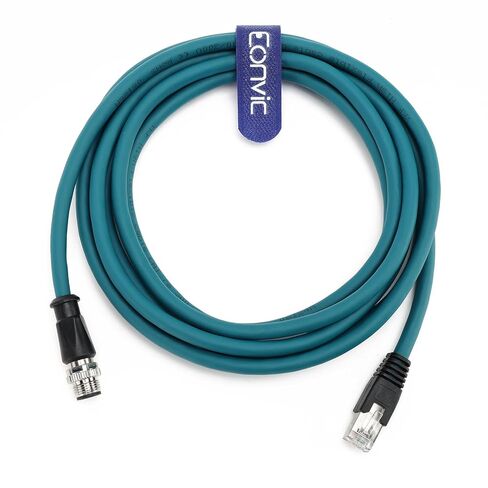 M12 8 Pin A-Coded Male to RJ45 Industrial Sensor Cable Shielded High Flex Cable for Industrial Sensor, PLC, Automation Equipment (8M, Blue) in Kuwait