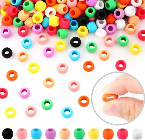 100 قطعة من خرز السيليكون الناعم مقاس 6 × 9 مم من AD Beads للشعر، ألوان مختلطة مع 80 شريطًا مطاطيًا، مجموعة أدوات وصندوق تخزين للضفائر والأساور والحرف اليدوية in Kuwait