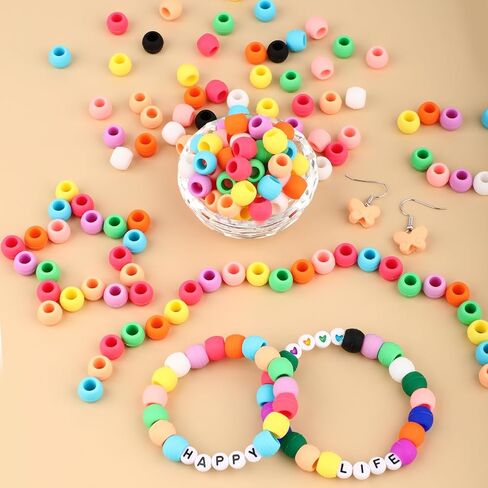 100 قطعة من خرز السيليكون الناعم مقاس 6 × 9 مم من AD Beads للشعر، ألوان مختلطة مع 80 شريطًا مطاطيًا، مجموعة أدوات وصندوق تخزين للضفائر والأساور والحرف اليدوية in Kuwait