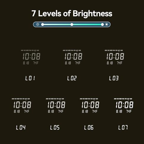 Digital Wall Clock Smart Lighted Silent 12/24H LED Wall Clock Large Display Modern Non Ticking Clock with Temperature Time Clocks for Living Room Bedroom Office Kitchen Decor 12 Inch(Moon) in Kuwait