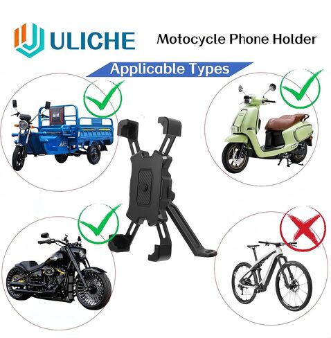 حامل هاتف بمرآة الرؤية الخلفية للدراجة النارية، حامل هاتف عالمي للدراجة النارية سريع الإصدار للدراجات النارية سكوتر الدراجة مرآة الرؤية الخلفية للهاتف المحمول مقاس 4.5-6.8 بوصة in Kuwait