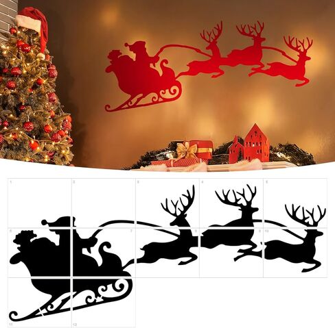 Chunful 63.78 Inch Large Christmas Tree Window Stencils for Painting Giant Reusable Christmas Wall Stencil Drawing Templates for Window Glass Door Wood Fence Garage Doors Holiday DIY Home Decor in Saudi Arabia