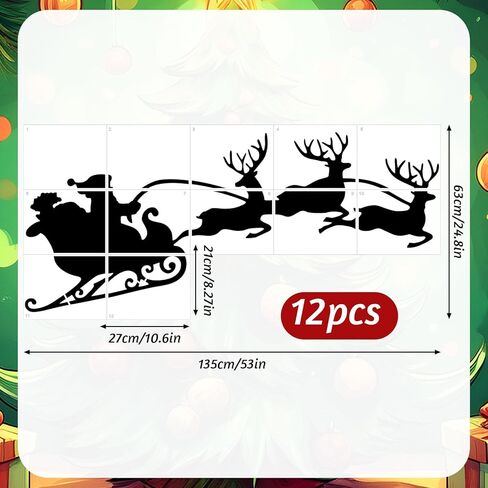 Chunful 63.78 Inch Large Christmas Tree Window Stencils for Painting Giant Reusable Christmas Wall Stencil Drawing Templates for Window Glass Door Wood Fence Garage Doors Holiday DIY Home Decor in Saudi Arabia