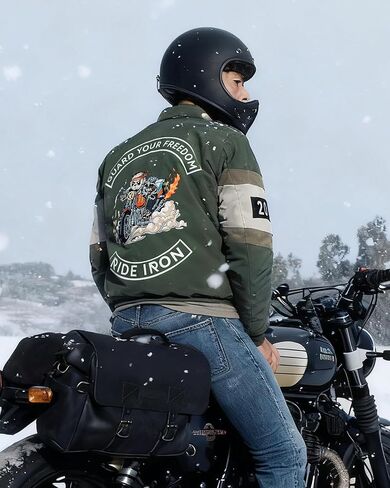 Winter Motorcycle Jacket for Men, Windproof, Riding Jacket With Armor, Bomber Style, Removable Liner, All season in Saudi Arabia