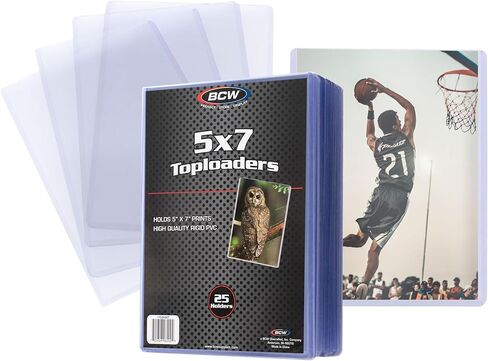 BCW 5x7 Topload Holder – 25 Count | Rigid 5x7 Toploader for Photos, Cards & Prints | Hard Plastic 5 x 7 Top Loader for Postcards, Pictures & Memorabilia Protection in Saudi Arabia