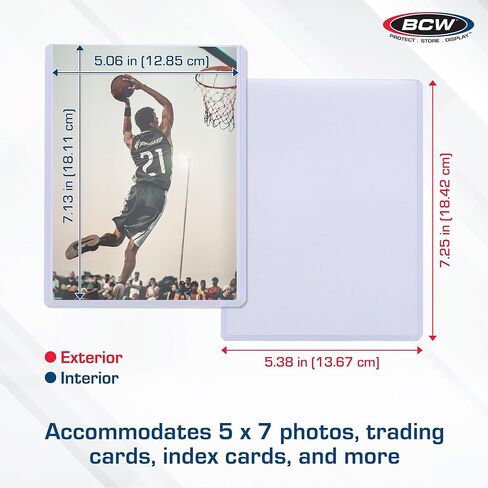 BCW 5x7 Topload Holder – 25 Count | Rigid 5x7 Toploader for Photos, Cards & Prints | Hard Plastic 5 x 7 Top Loader for Postcards, Pictures & Memorabilia Protection in Saudi Arabia