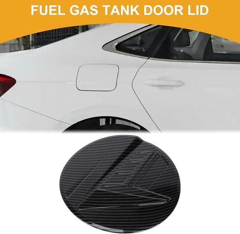 Fuel Tank Door Cap for Hyundai Elantra 2021-2025 Fuel Filler Flap Cover Adhesive Type Carbon Fiber Black ABS Fuel Filler Door Gas Cap in Saudi Arabia