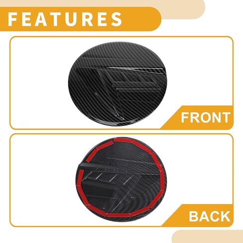 Fuel Tank Door Cap for Hyundai Elantra 2021-2025 Fuel Filler Flap Cover Adhesive Type Carbon Fiber Black ABS Fuel Filler Door Gas Cap in Saudi Arabia