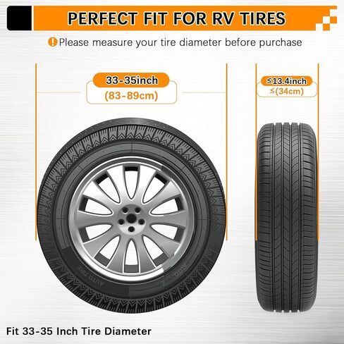 أغطية إطارات KALINCO RV مكونة من 4 قطع، غطاء عجلة مقاوم للماء، أغطية إطارات ثلجية مضادة للأشعة فوق البنفسجية لشاحنة مقطورة السفر RV SUV Camper in Kuwait