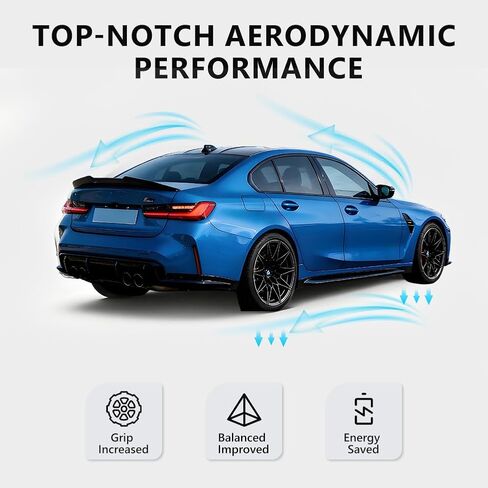 أجنحة سبويلر خلفية ABS متوافقة مع 2019-2024 B-M-W 3 Series G20 سيدان، G80 M3 330i M340i 4 أبواب سيدان، [نمط أسود لامع] غطاء صندوق خلفي خلفي وجناح خلفي in Kuwait