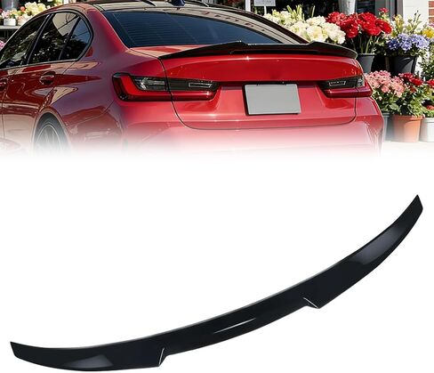 أجنحة سبويلر خلفية ABS متوافقة مع 2019-2024 B-M-W 3 Series G20 سيدان، G80 M3 330i M340i 4 أبواب سيدان، [نمط أسود لامع] غطاء صندوق خلفي خلفي وجناح خلفي in Kuwait