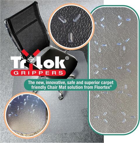 Cleartex® TrYlok® Vinyl Lipped Chair Mat for Low Pile Carpets up to 1/4" - 35" x 47" in Saudi Arabia