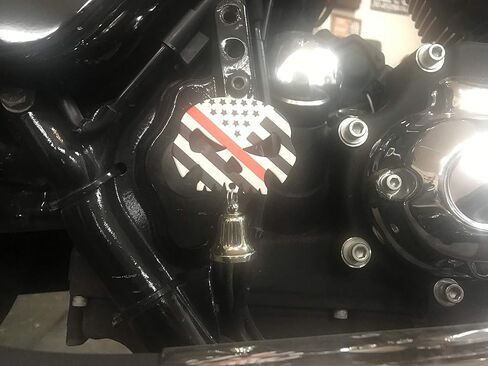 Kustom Cycle Parts Universal Fire Fighter Red Line Skull Bell Hanger - يتضمن مسمار وحلقة. متوافق مع دراجات هارلي ديفيدسون النارية والمزيد! صُنع بفخر في الولايات المتحدة الأمريكية! (بدون جرس) in Saudi Arabia