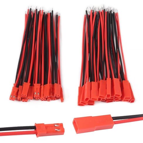 80Pairs 22AWG 2 Pin for JST Plug Male Female Wire Connector 2 Pin Male Female Plug Connector Cable Wire for LED Lamp Strip RC Battery,Red and Black Cable 200mm/7.87inch in Saudi Arabia
