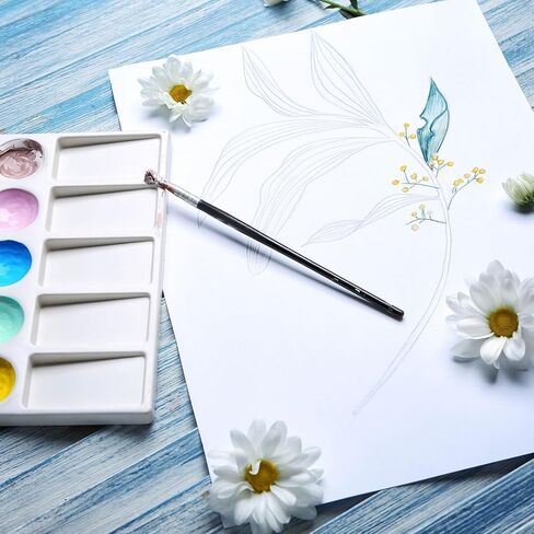 MECCANIXITY Watercolor Paper, 5x7 Inch 140 LB/300 GSM Round Corner Cotton Cold Press Water Color Paint Paper Bulk for Artists Painting Drawing, Pack of 50 in Saudi Arabia
