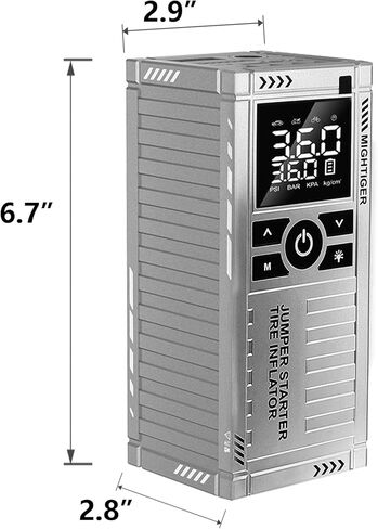 Car Battery Jump Starter with Air Compressor - 2500mAh*4 150PSI Portable Car Jump Starters (Gas4.5L/3.5L Diesel) with Tire Inflator, 12V Car Battery Jump Box with Jumper Cables, LCD Display in Saudi Arabia