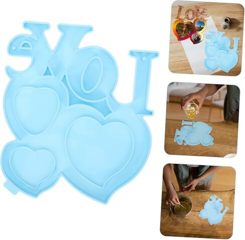 Angoily Handmade Heart-Shaped Picture Frame Mold for Valentine's Day DIY Crafts Flexible and Reusable for Creating Unique Wall Decorations and in Saudi Arabia