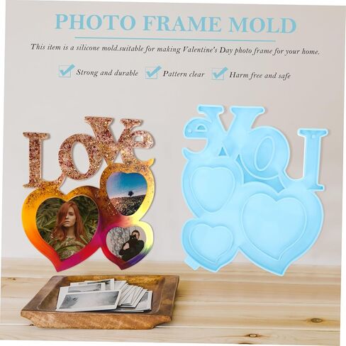 Angoily Handmade Heart-Shaped Picture Frame Mold for Valentine's Day DIY Crafts Flexible and Reusable for Creating Unique Wall Decorations and in Saudi Arabia