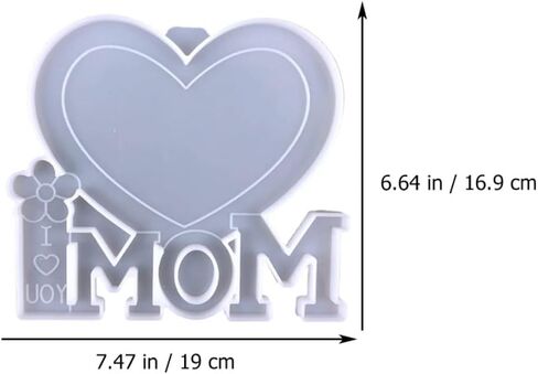 Veemoon 1set Heart-Shaped Photo Frame Silicone Mold for Mother's Day Crafts Creative Epoxy Mold Frame and Bases for Unique Home Decor in Saudi Arabia